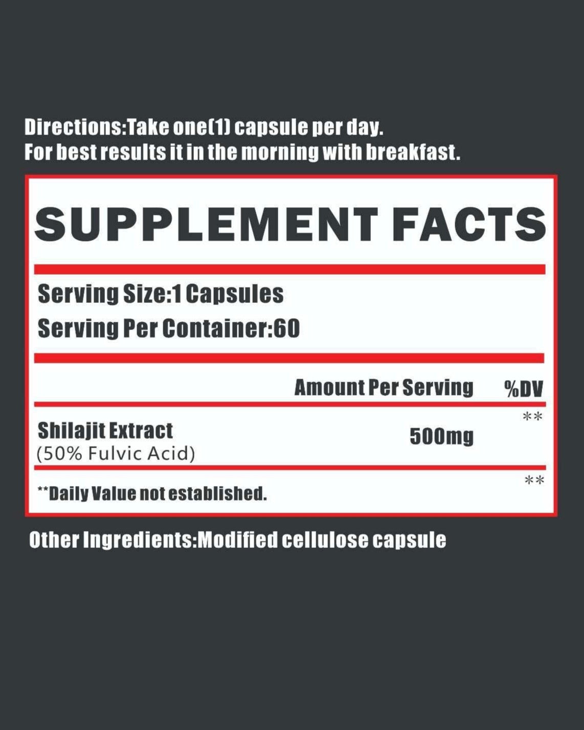 Shilajit 500mg (60 servings)