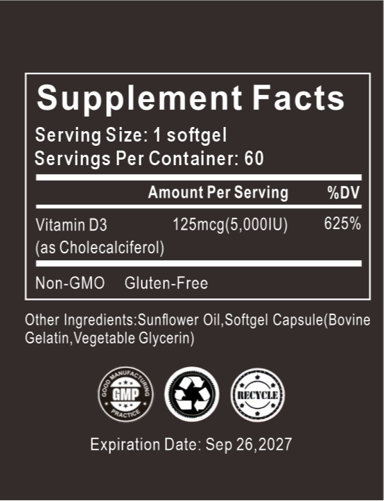 Vitamin D-3 125mcg (5000IU)