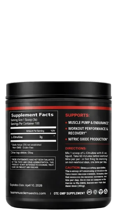 L- Citrulline unflavord (100 servings)